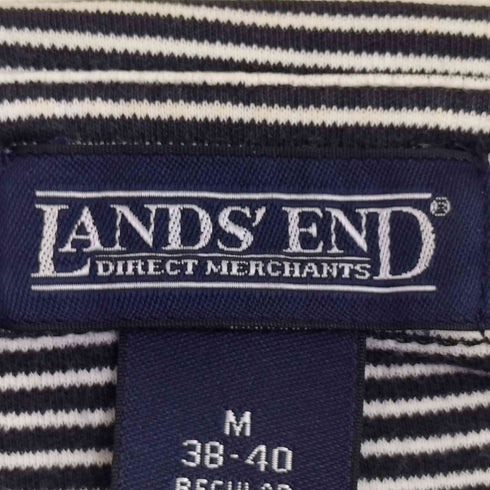 ランズエンド LANDS END ボーダー コットン ポロシャツ メンズ import:M