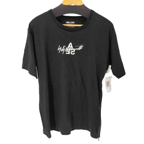 ヨウジヤマモト Yohji Yamamoto WILD SIDE ロゴプリント サイドジップクルーネックTシャツ メンズ 2