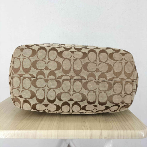 コーチ COACH シグネチャーロゴ レザー切替 キャンバストートバッグ レディース