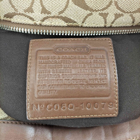 コーチ COACH シグネチャーロゴ レザー切替 キャンバストートバッグ レディース