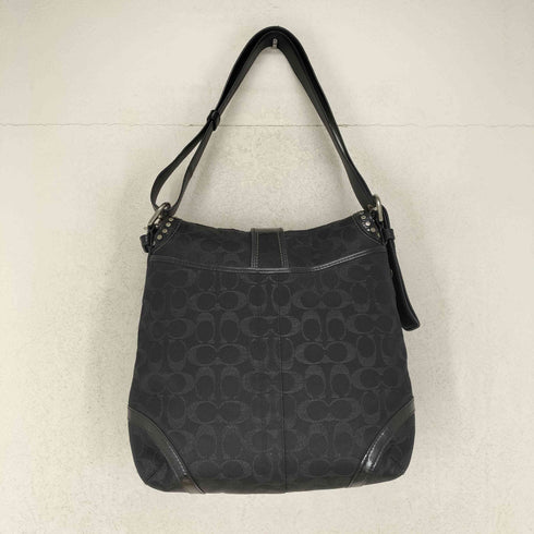 コーチ COACH スタッズデザイン エナメル切替 キャンバスショルダーバッグ レディース