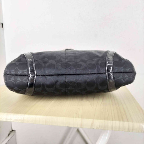 コーチ COACH スタッズデザイン エナメル切替 キャンバスショルダーバッグ レディース
