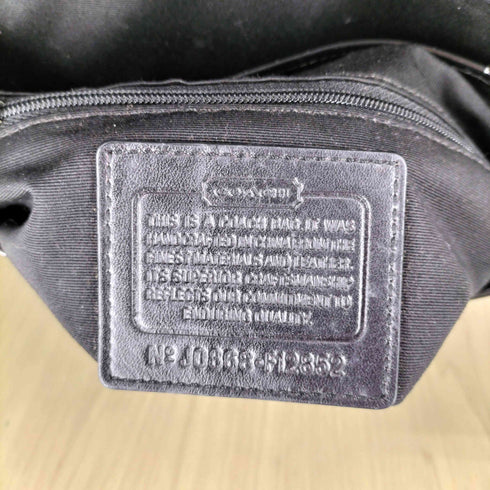 コーチ COACH スタッズデザイン エナメル切替 キャンバスショルダーバッグ レディース