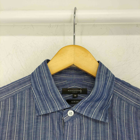 マッキントッシュ ロンドン Mackintosh LONDON コットンリネン ストライプ柄 長袖シャツ メンズ UK:38