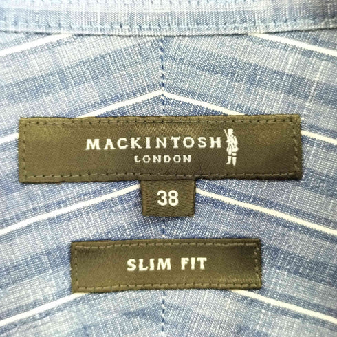 マッキントッシュ ロンドン Mackintosh LONDON コットンリネン ストライプ柄 長袖シャツ メンズ UK:38