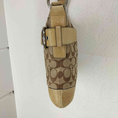 コーチ COACH シグネチャーロゴ レザー切替ベルトデザインショルダーバッグ レディース