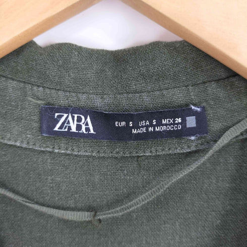 ザラ ZARA リネンレーヨン ベルテッド ワンピース レディース import:S