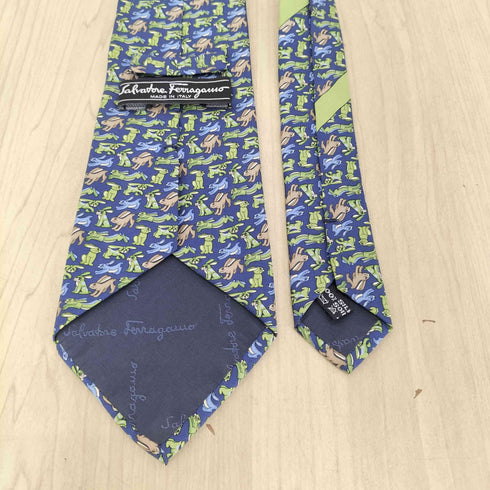 サルヴァトーレフェラガモ Salvatore Ferragamo ウサギ柄シルクネクタイ メンズ