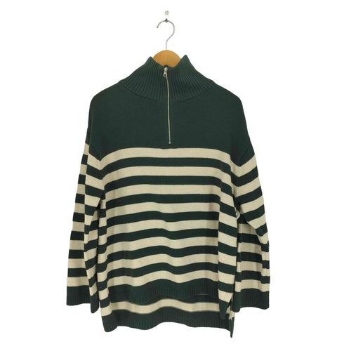 ギャップ Gap ハーフジップ ボーダー ニット レディース import:L