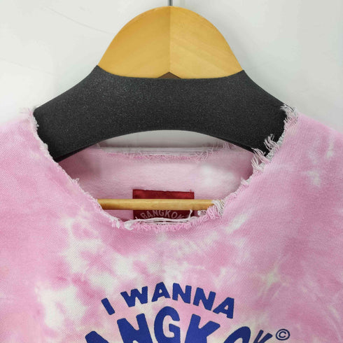 IWANNA BANGKOK S/S タイダイ柄フロントロゴプリントTシャツ レディース