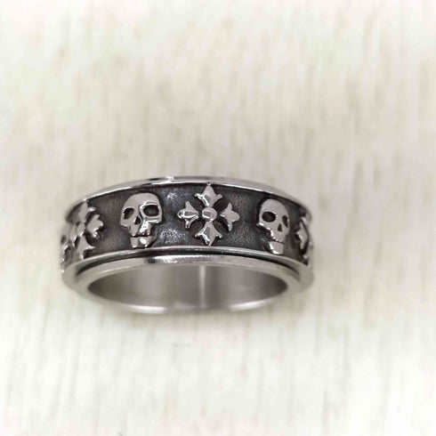 Biker ring skulls & crosses メンズ 17