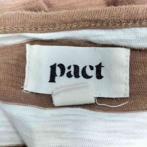 pact Earth's Favorite Clothing インド綿 オーガニックコットン ボーダー Tシャツ レディース import:S