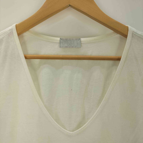 ディーゼル DIESEL スパンコールロゴ VネックTシャツ Y2K レディース JPN:XS
