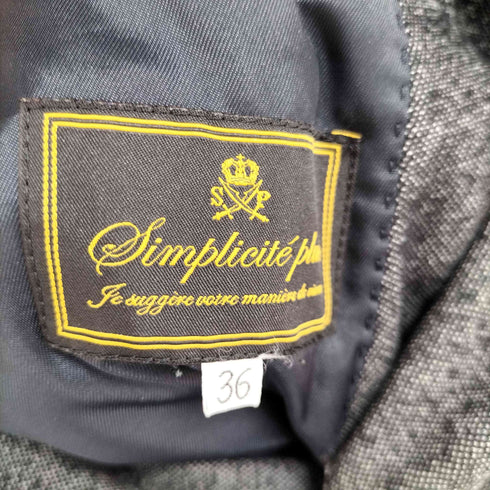 シンプリシテプリュス SIMPLICITE PLUS 6Bダブルブレストテーラードジャケット レディース US:36
