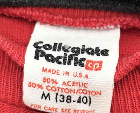 カレッジパシフィック Collegiate Pacific 80S USA製 フットボールチーム プリント シングルステッチ 七分袖 カットソー メンズ M(38-40)