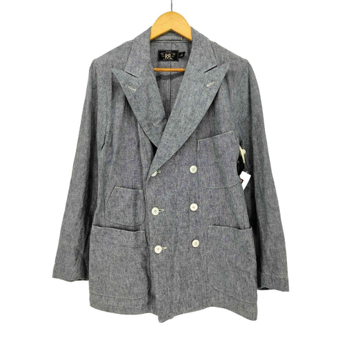 ダブルアールエルラルフローレン RRL RALPH LAUREN コットンリネン ピークドラペル ダブルブレスト テーラードジャケット メンズ import:M