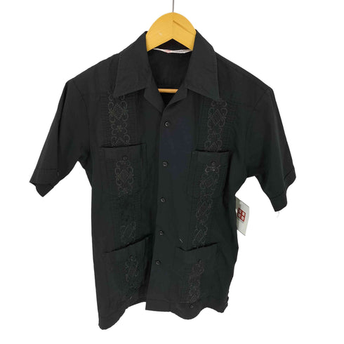 ロマーニ ROMANI 80-90S 刺繍デザインオープンカラーキューバシャツ メンズ import:S