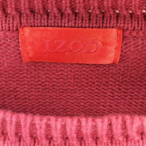 アイゾッド IZOD 00S 赤タグ ロゴ刺繍 コットン ニット メンズ import:M