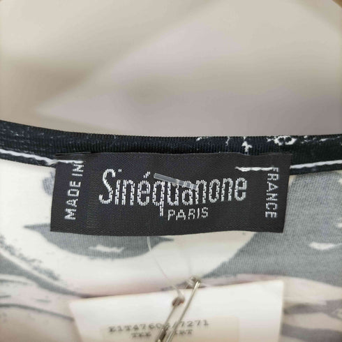 Sinequanone フランス製 総柄 ストレッチ Tシャツ レディース T3