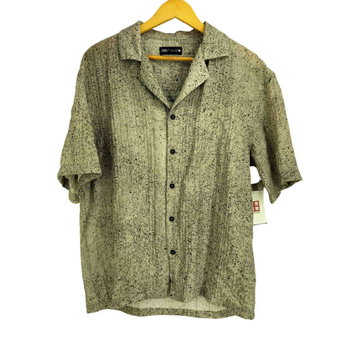 ザラ ZARA ABSTRACT PRINT SHIRT アブストラクト プリントシャツ メンズ USA L