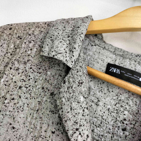 ザラ ZARA ABSTRACT PRINT SHIRT アブストラクト プリントシャツ メンズ USA L