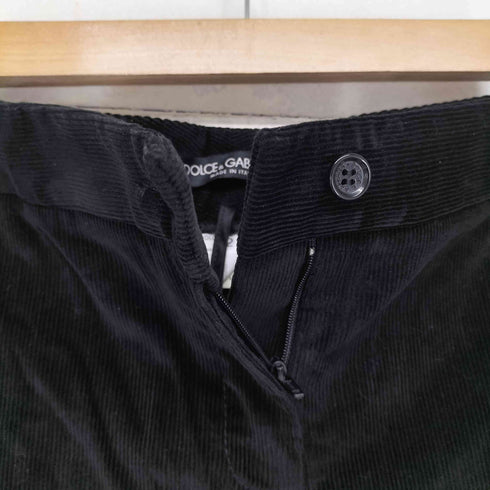 ドルチェアンドガッバーナ DOLCE&GABBANA 00S 02AW ゴールドロゴプレートコーデュロイパンツ レディース 42