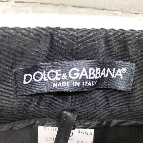 ドルチェアンドガッバーナ DOLCE&GABBANA 00S 02AW ゴールドロゴプレートコーデュロイパンツ レディース 42