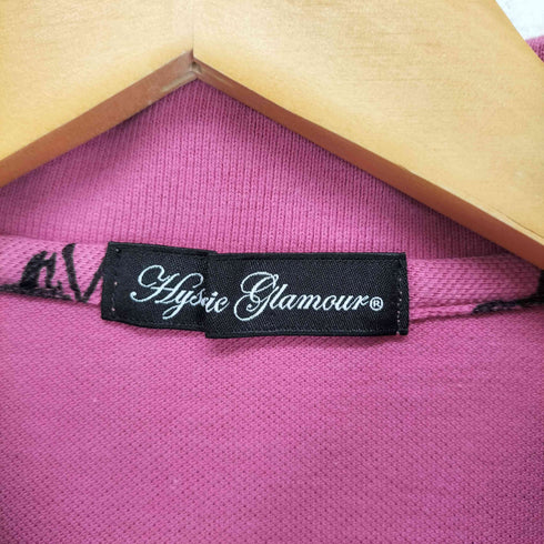 ヒステリックグラマー HYSTERIC GLAMOUR ロゴ総柄プリント鹿の子ポロシャツ レディース free
