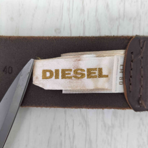 ディーゼル DIESEL イタリア製 スタッズロゴ レザーベルト レディース 80cm