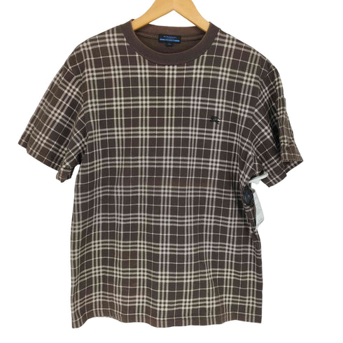 バーバリーブルーレーベル BURBERRY BLUE LABEL ロゴ刺繍ハウスチェックTシャツ メンズ L
