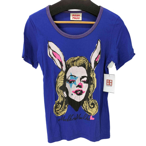 y2k ラメリブ プリントTシャツ レディース JPN:M