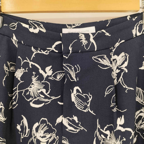 ビューティーアンドユースユナイテッドアローズ BEAUTY & YOUTH UNITED ARROWS ハンドフラワー プリント ストレートパンツ レディース JPN:S