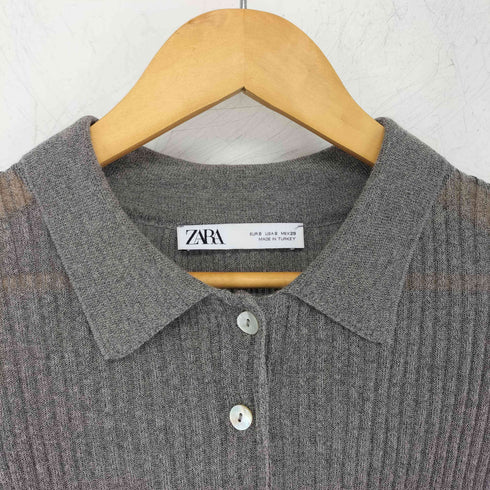 ザラ ZARA リブニットシャツ プルオーバー レディース import:S