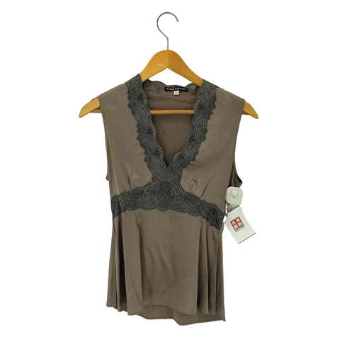 leigh bentivoglio レース切り替え ノースリーブシルクブラウス レディース import:XS