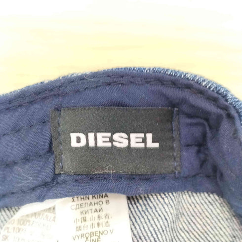 ディーゼル DIESEL 23SS デニム刺繍ロゴキャップ ダメージ加工 メンズ