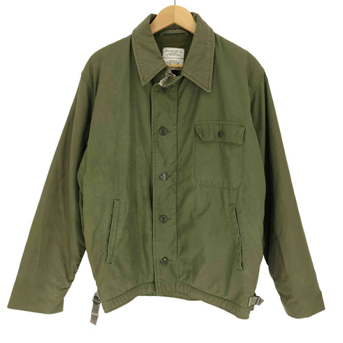 ユーエスアーミー U.S. ARMY 80S SCOVILL ジップ JAKET COLD WEATHER PERMEADEL TYPE I A-2 DECK JACKET デッキ ジャケット 裏起毛 1986年製 メンズ import:L