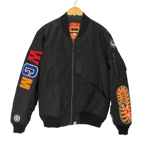 アベイシングエイプ A BATHING APE Ape Shark MA-1 Jacket in Olive メンズ import:M