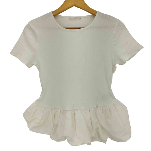 ザラ ZARA ペプラムコンビTシャツ レディース import:M
