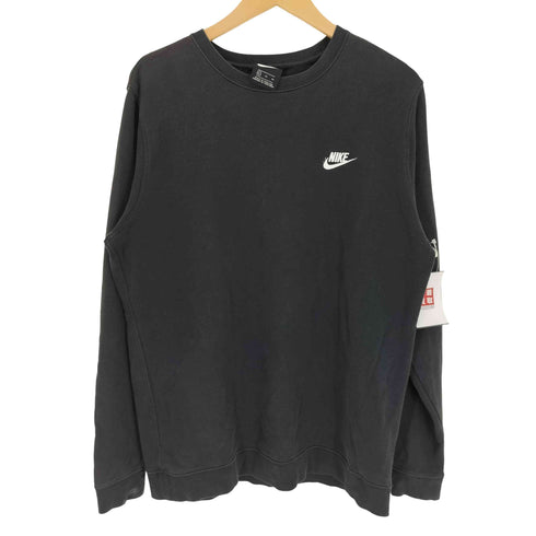 ナイキ NIKE スウッシュ ロゴ刺繍 コットンポリ L/S クルーネック スウェット メンズ import:XL