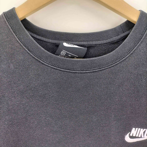 ナイキ NIKE スウッシュ ロゴ刺繍 コットンポリ L/S クルーネック スウェット メンズ import:XL
