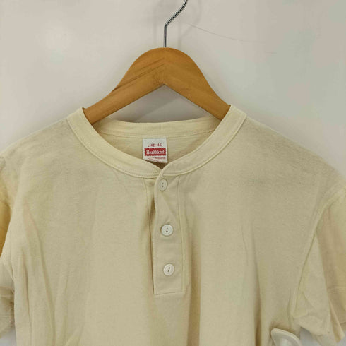 ヘルスニット Healthknit CLASSIC WEIGHT ヘンリーネック カットソー ネコ目ボタン メンズ import:L