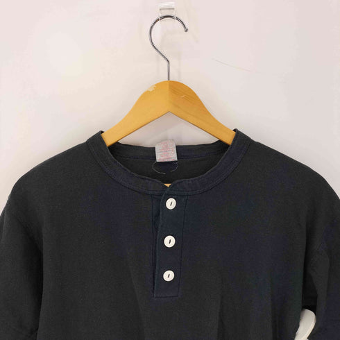 ヘルスニット Healthknit CLASSIC WEIGHT ヘンリーネック カットソー ネコ目ボタン メンズ import:L