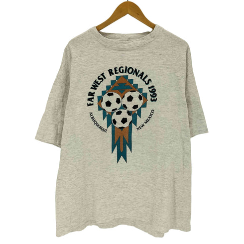 アディダス adidas 90S USA製 万国旗タグ プリントクルーネックTシャツ メンズ import:XL