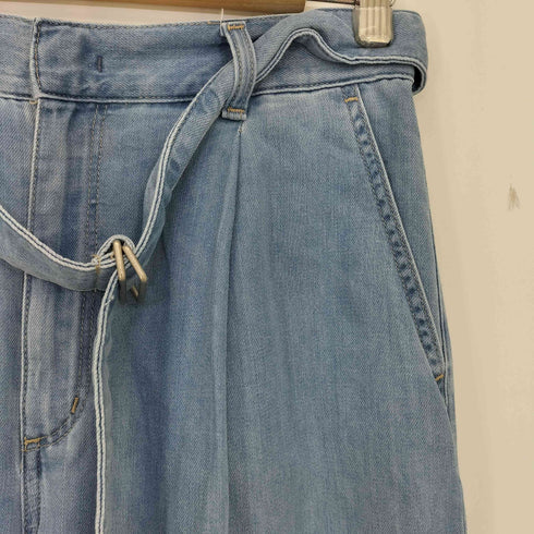 ジーユー GU ライトデニムベルテッドワイドパンツ レディース JPN:XL
