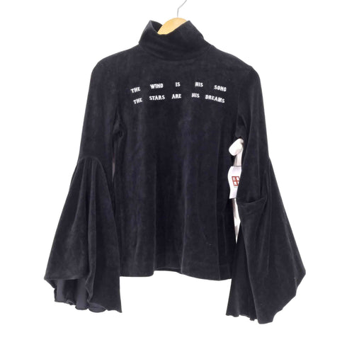 ファセッタズム FACETASM エンブロイダリー L/S THE WIND IS HIS SONG THE STARS ARE HIS DREAMS ベロア トップ レディース JPN:1