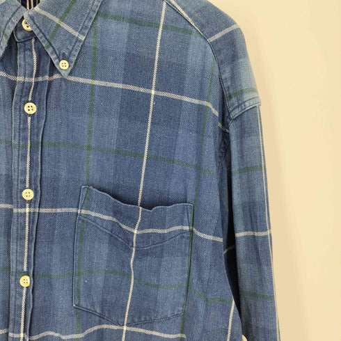 ギャップ Gap 90S OLD デカタグ マドラスチェック B.D L/S デニム シャツ メンズ import:L
