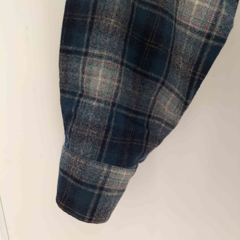 ペンドルトン PENDLETON 70S USA製 L/S BD オンブレチェックウールシャツ メンズ import:M