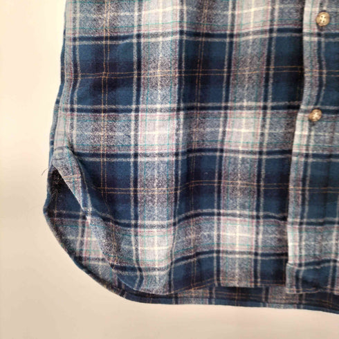 ペンドルトン PENDLETON 70S USA製 L/S BD オンブレチェックウールシャツ メンズ import:M
