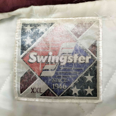 スウィングスター SWINGSTER Snap-on スクリプト ロゴ 刺繍 裏地 キルティング マルチカラー 切り替え ジャケット ブルゾン メンズ import:XXL