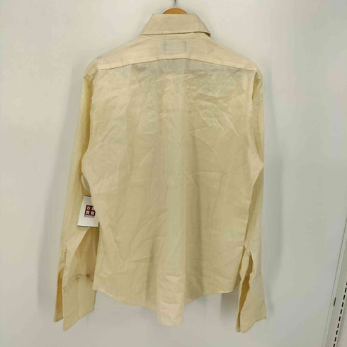 70s vintage 襟芯 ストライプ 織柄 ドレスシャツ メンズ